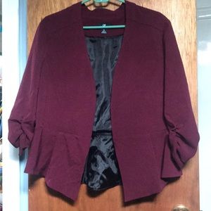 Pleated Maroon Blazer